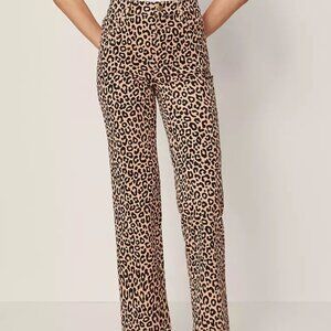 Ann Taylor High Rise Corduroy Pant in Animal Print